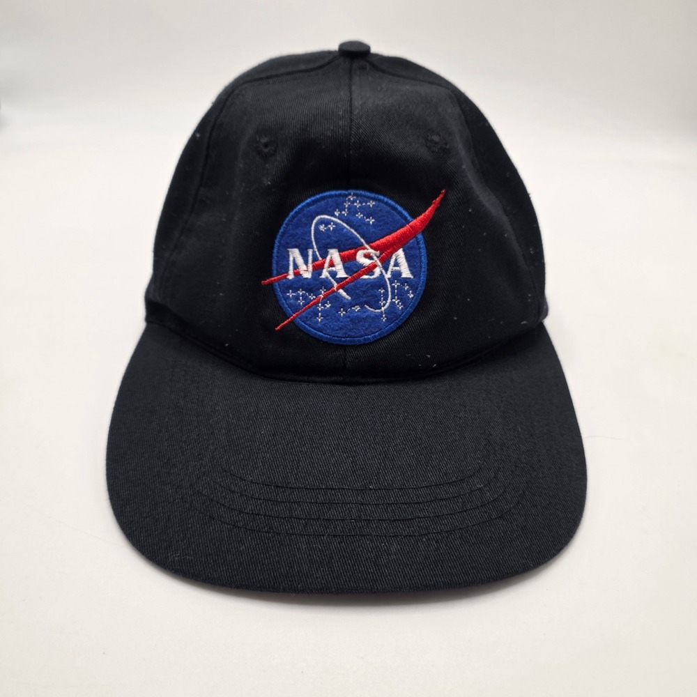Spirit NASA Baseball Cap Space Agency Embroidered Logo Hook Loop Strap Black Hat